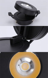 Dimmable 220V 110V COB Round Recessed LED Downlight 5W 7W 9W 15W Spot Light Warm White ceiling Lamp For shopping mall lighting