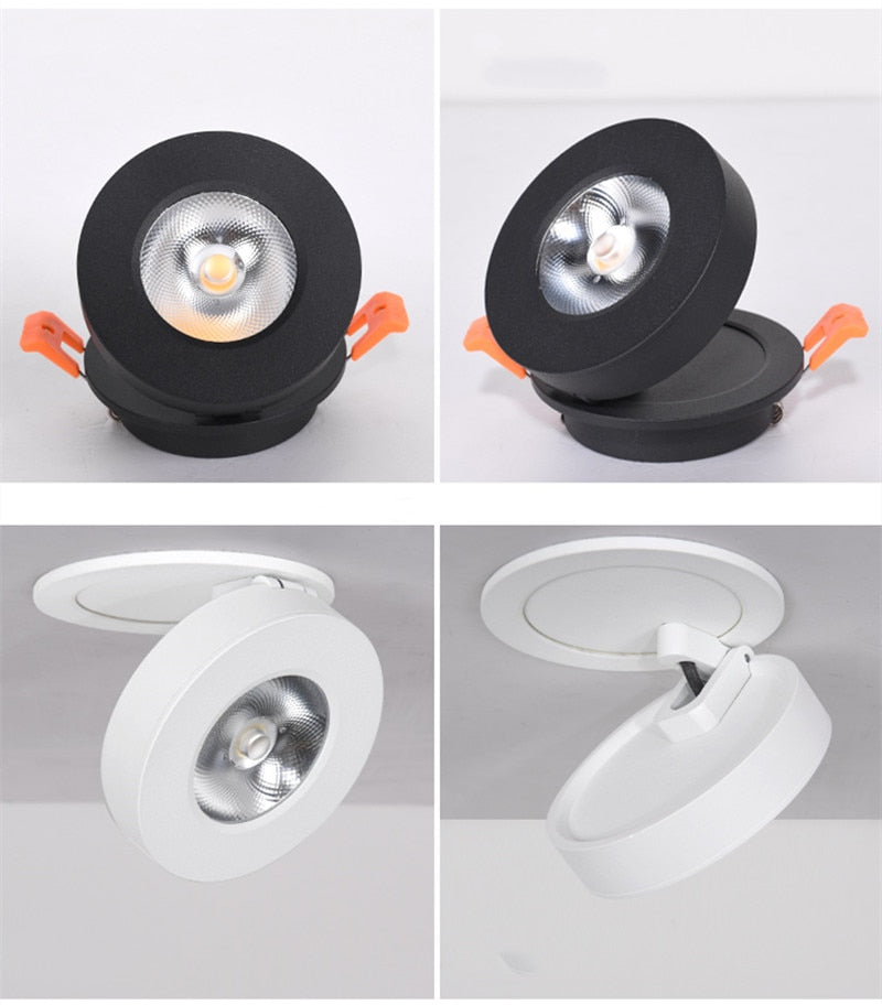 Dimmable 220V 110V COB Round Recessed LED Downlight 5W 7W 9W 15W Spot Light Warm White ceiling Lamp For shopping mall lighting
