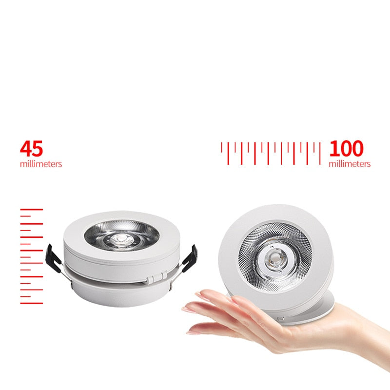 Dimmable 220V 110V COB Round Recessed LED Downlight 5W 7W 9W 15W Spot Light Warm White ceiling Lamp For shopping mall lighting