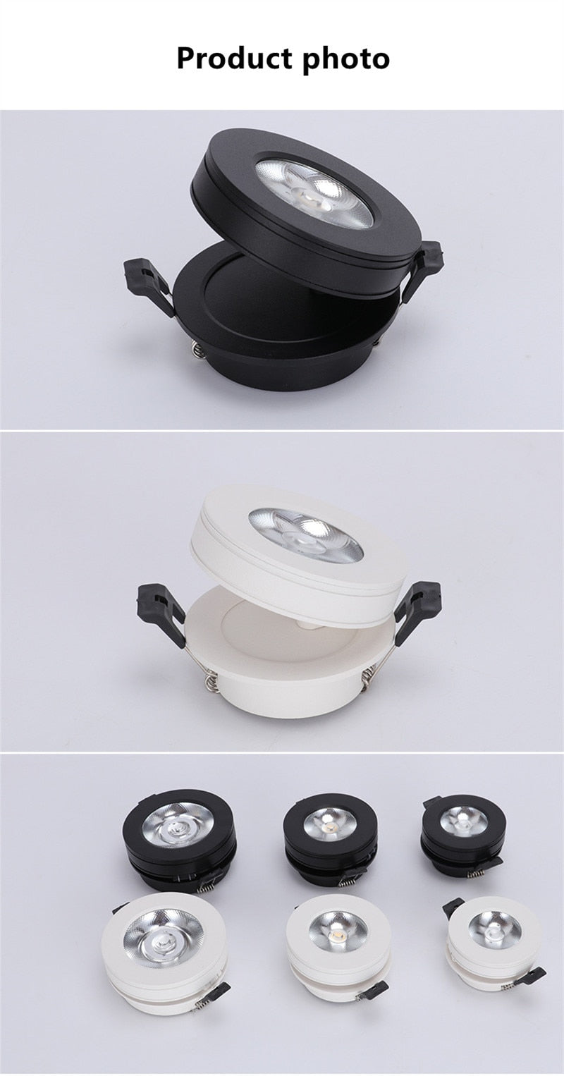 Dimmable 220V 110V COB Round Recessed LED Downlight 5W 7W 9W 15W Spot Light Warm White ceiling Lamp For shopping mall lighting