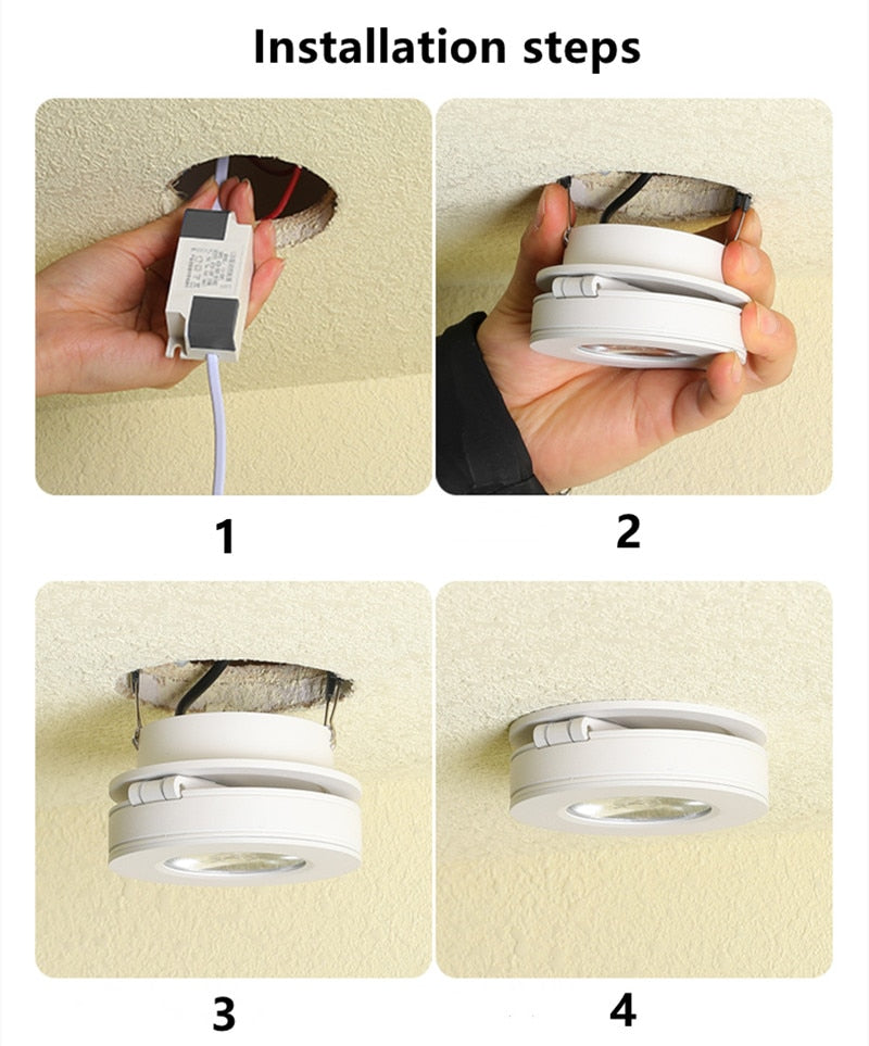 Dimmable 220V 110V COB Round Recessed LED Downlight 5W 7W 9W 15W Spot Light Warm White ceiling Lamp For shopping mall lighting