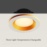 DBF 2020 New Three Light Temperatures Anti Glare Recessed Downlight 7W 10W 12W 15W Round LED Ceiling Spot Lamp Pic Background