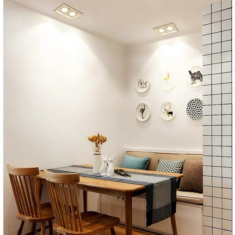 Super Bright Recessed square LED Dimmable Downlight COB 10w 20W 30w LED Spot light LED decoration Ceiling Lamp AC110V 220V