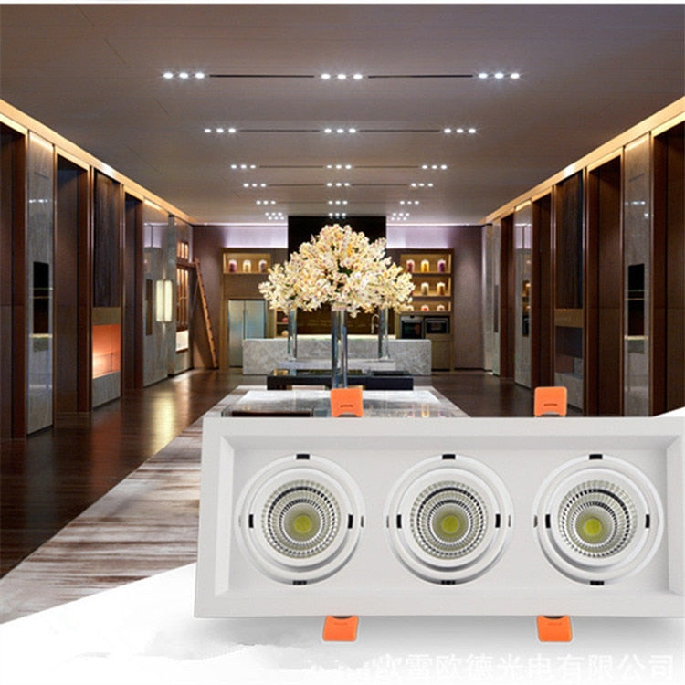 Super Bright Recessed square LED Dimmable Downlight COB 10w 20W 30w LED Spot light LED decoration Ceiling Lamp AC110V 220V