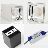 Square Dimmable COB LED Downlights 7W/10W LED Ceiling Spot Lights AC85-265V Warm Cold White Background Lamps Lighting