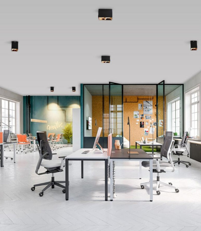 Square Dimmable COB LED Downlights 7W/10W LED Ceiling Spot Lights AC85-265V Warm Cold White Background Lamps Lighting