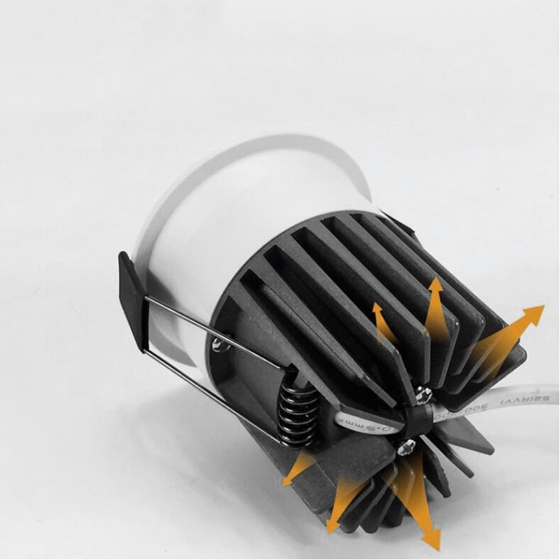 Super Bright Anti Glare Recessed Dimmable COB LED Downlights 7W 9W 12W LED Ceiling Spot Lights AC85~265V Background Lighting