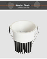 Super Bright Anti Glare Recessed Dimmable COB LED Downlights 7W 9W 12W LED Ceiling Spot Lights AC85~265V Background Lighting