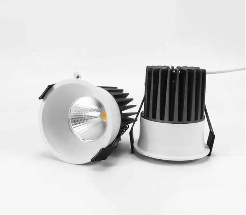 Super Bright Anti Glare Recessed Dimmable COB LED Downlights 7W 9W 12W LED Ceiling Spot Lights AC85~265V Background Lighting