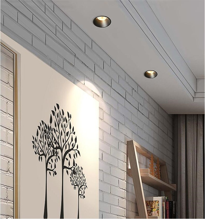 Super Bright Anti Glare Recessed Dimmable COB LED Downlights 7W 9W 12W LED Ceiling Spot Lights AC85~265V Background Lighting