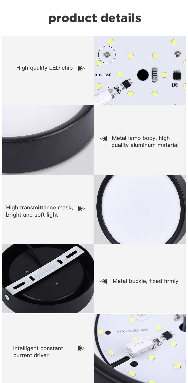 Ultra Thin Led Downlights 110V 220V Surface Mounted Led Down Light Lamp 5W 10W 15W Led Downlight for Living Room Home Lighting