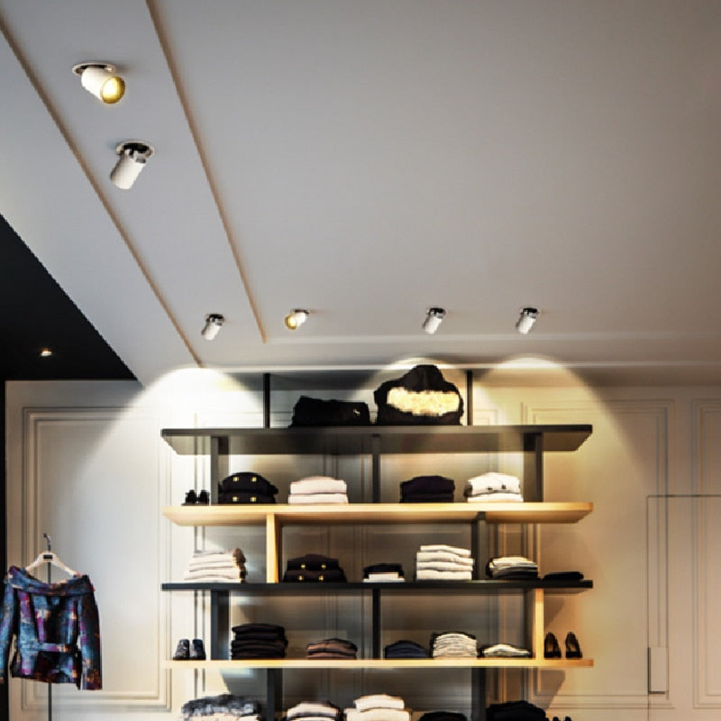 Dimmable Angle Adjust Stretchable Anti-glare LED COB Recessed Downlight 12W 15W 18W 20W LED Ceiling Lamp Spot Light AC90-260V