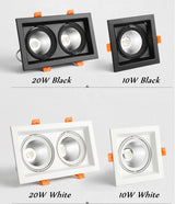 COB LED Downlights 10w 20w Surface Mounted dimmable LED Ceiling Lamps Spot Light square Rotation LED Downlights