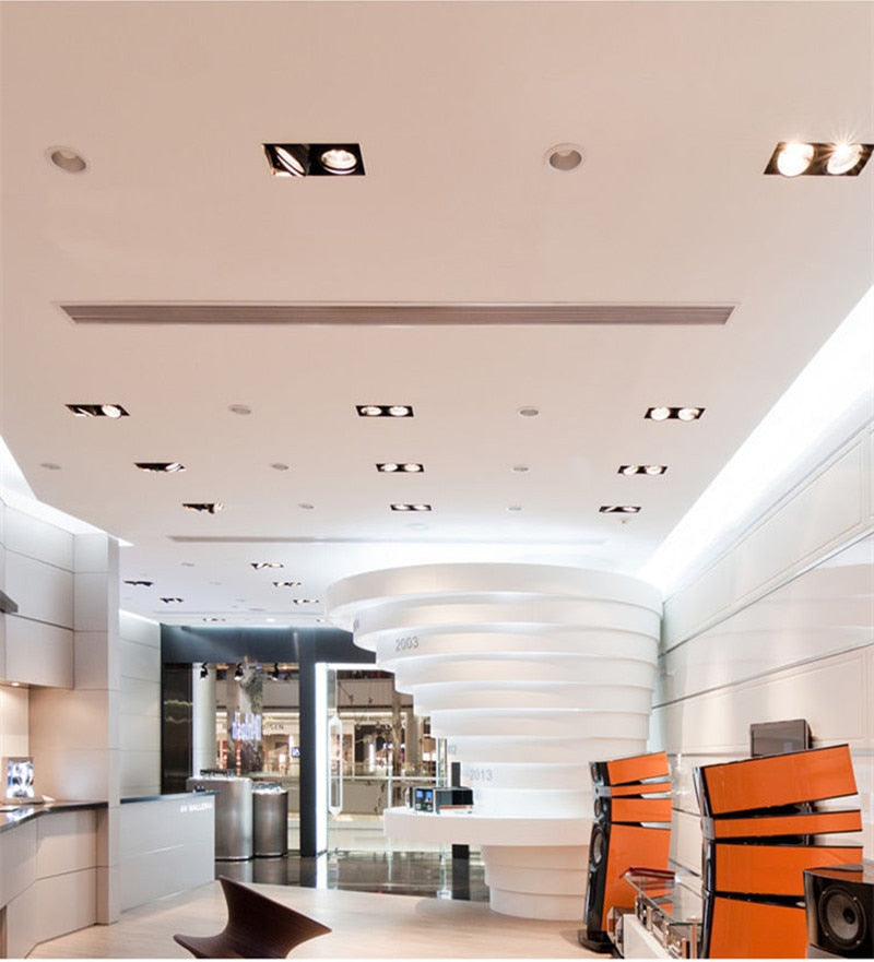 COB LED Downlights 10w 20w Surface Mounted dimmable LED Ceiling Lamps Spot Light square Rotation LED Downlights