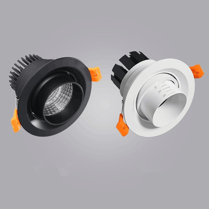 Dimmable Embedded Zoom 15-60 degrees COB 8W 12W 15W 20W Background wall LED downlight Indoor light
