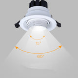Dimmable Embedded Zoom 15-60 degrees COB 8W 12W 15W 20W Background wall LED downlight Indoor light