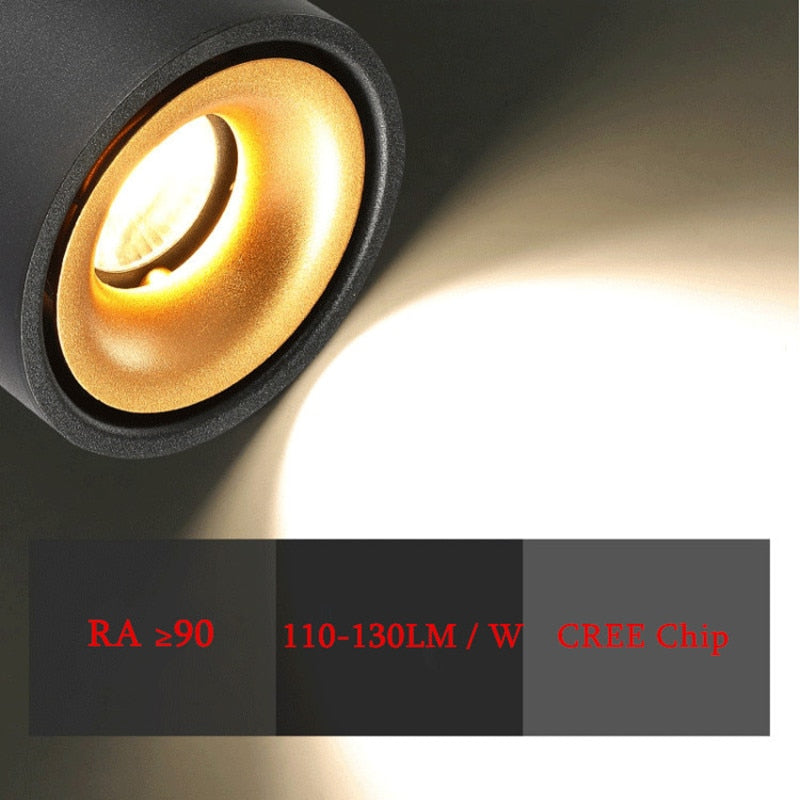 Dimmable 360 Degree Rotating LED COB Spot Light Ceiling lamp AC85-265V 10W 15W 20W AC85V-285V Recessed Foldable LED Downlight