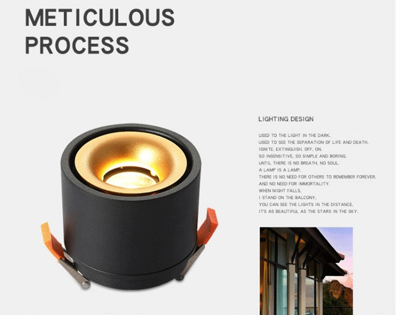 Dimmable 360 Degree Rotating LED COB Spot Light Ceiling lamp AC85-265V 10W 15W 20W AC85V-285V Recessed Foldable LED Downlight