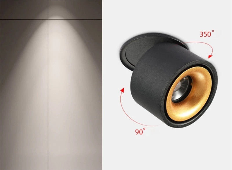 Dimmable 360 Degree Rotating LED COB Spot Light Ceiling lamp AC85-265V 10W 15W 20W AC85V-285V Recessed Foldable LED Downlight