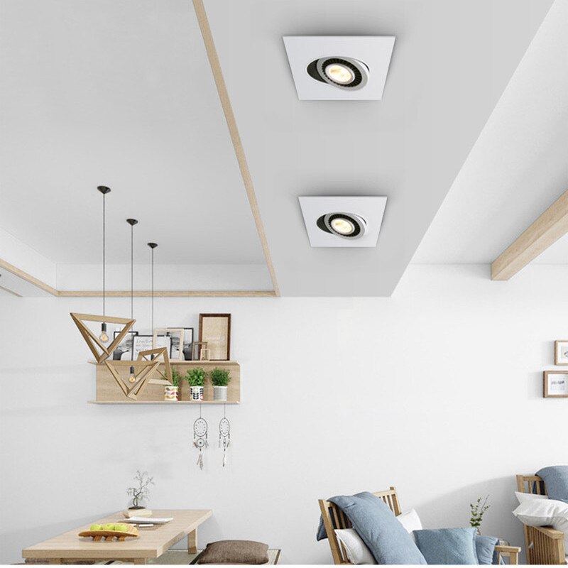 Dimmable Square Recessed LED Downlight 7W 9W 12W 14W 18W 24W LED COB Spot Light Decoration Ceiling Lamp AC85-265V Indoor Lighting