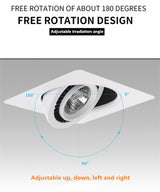 Dimmable Square Recessed LED Downlight 7W 9W 12W 14W 18W 24W LED COB Spot Light Decoration Ceiling Lamp AC85-265V Indoor Lighting