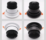 Dimmable LED Recessed Downlight 3W 5W 7W 10W 12W White/Black Body Ceiling Spot Light with 90-265V LED Driver 3000K 4000K 6000K