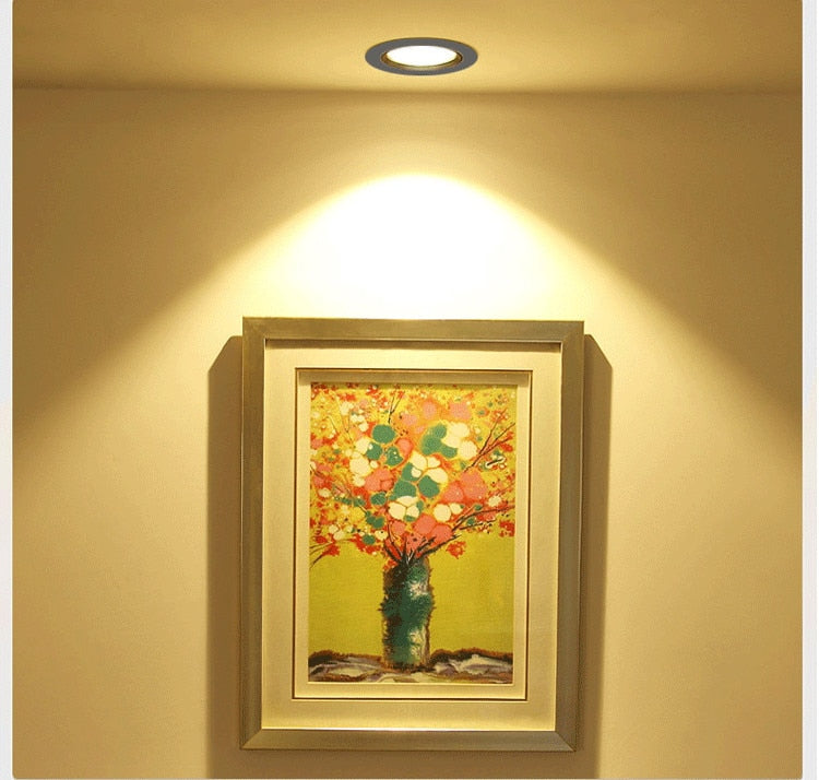 Dimmable LED Recessed Downlight 3W 5W 7W 10W 12W White/Black Body Ceiling Spot Light with 90-265V LED Driver 3000K 4000K 6000K