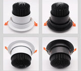Dimmable LED Recessed Downlight 3W 5W 7W 10W 12W White/Black Body Ceiling Spot Light with 90-265V LED Driver 3000K 4000K 6000K