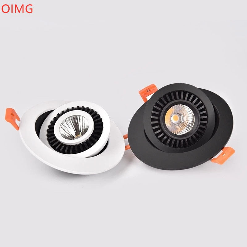 Dimmable Rotatable Angle Adjustable LED Recessed Downlight 7W 9W 12W 15W 18W LED COB Ceiling Lamp Spot Light For Home Lighting