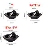 Dimmable Rotatable Angle Adjustable LED Recessed Downlight 7W 9W 12W 15W 18W LED COB Ceiling Lamp Spot Light For Home Lighting