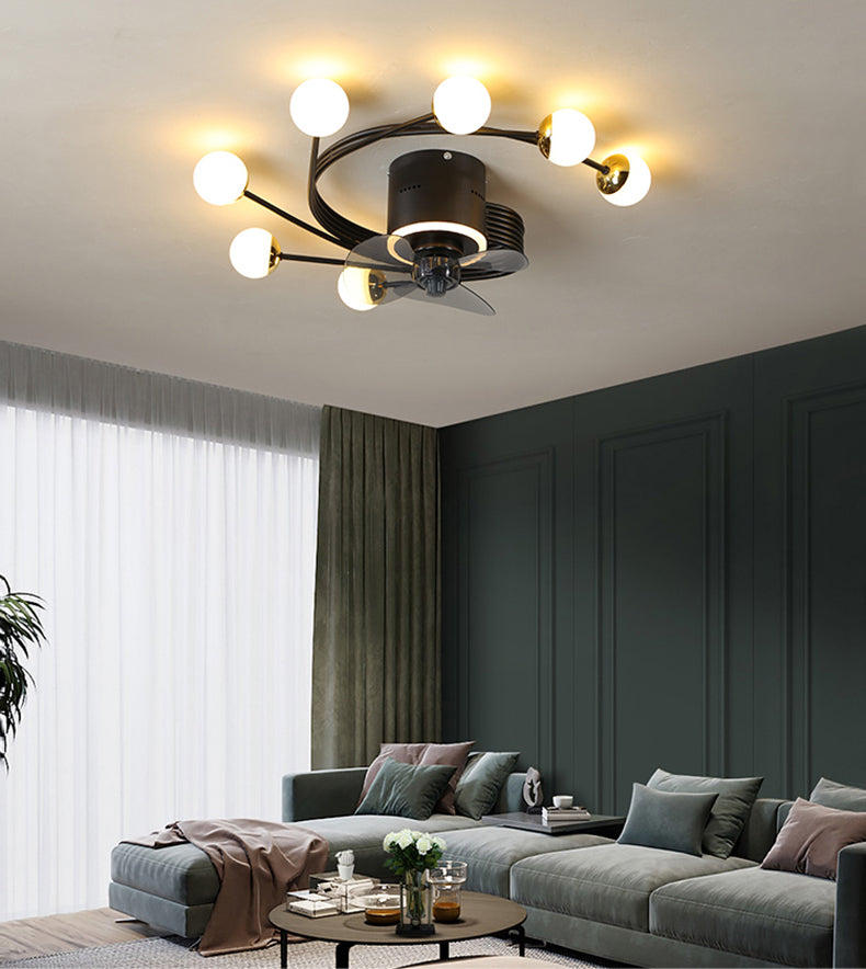 Nordic art chandelier ceiling fan without blades bedroom ceiling fan lamp ceiling fans with lights decorative led ceiling lamps