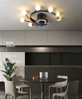 Nordic art chandelier ceiling fan without blades bedroom ceiling fan lamp ceiling fans with lights decorative led ceiling lamps