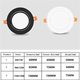 Recessed round Dimmable LED Downlights 5W 7W 9W 12W 15W 18W COB Ceiling Lamp Spot Lights AC110-220Vsitting room dining-room Lamp