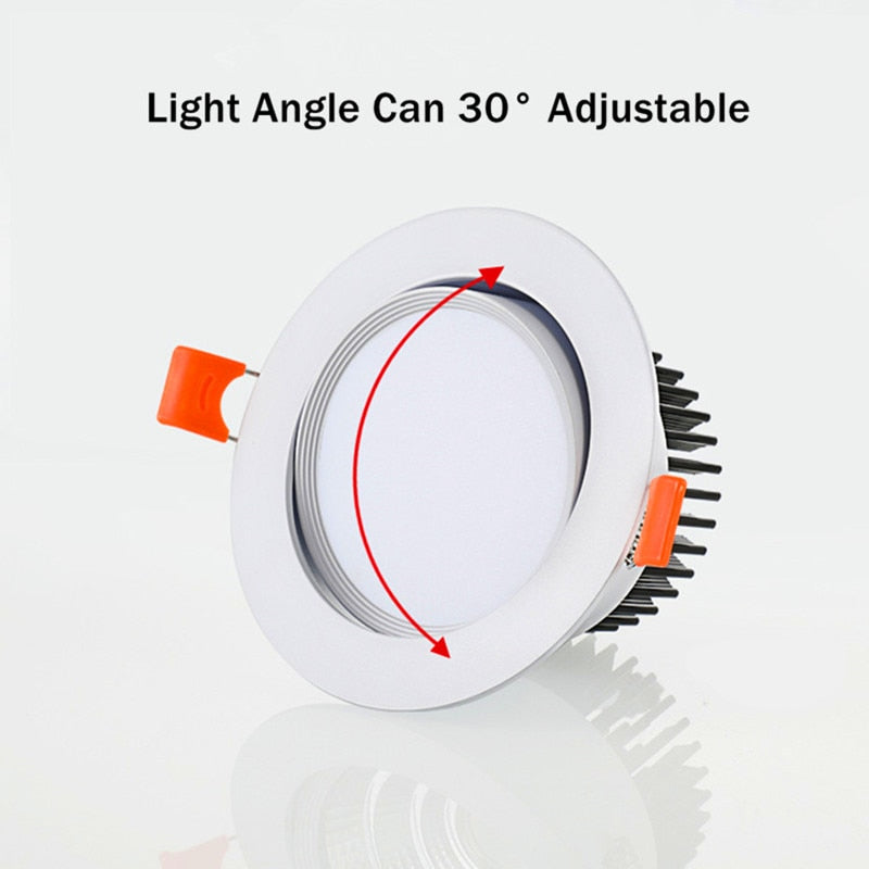 Recessed round Dimmable LED Downlights 5W 7W 9W 12W 15W 18W COB Ceiling Lamp Spot Lights AC110-220Vsitting room dining-room Lamp