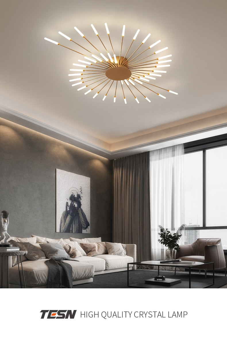 Hot sale fireworks led Chandelier For Living Room Bedroom Home chandelier Modern Led Ceiling Chandelier Lamp Lighting chandelier