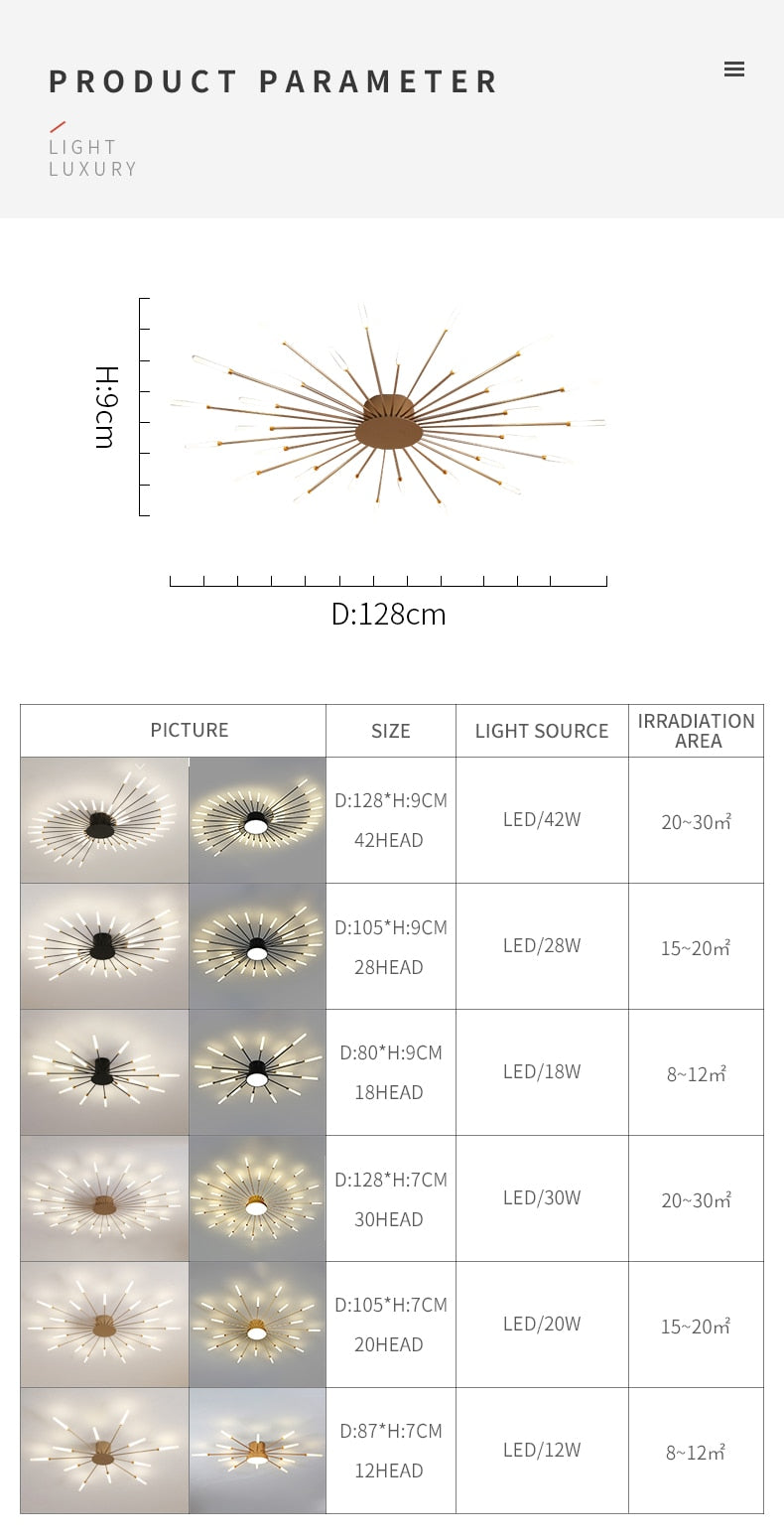 Fireworks led Chandelier For Living Room Bedroom Home chandelier Modern Led Ceiling Chandelier Lamp Lighting chandelier