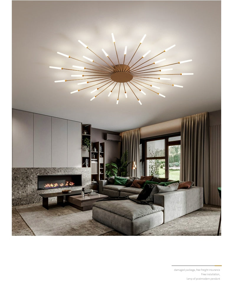 Hot sale fireworks led Chandelier For Living Room Bedroom Home chandelier Modern Led Ceiling Chandelier Lamp Lighting chandelier