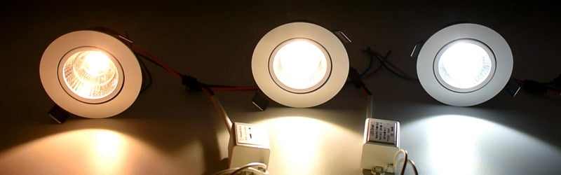 LED Recessed Lighting Downlight Dimmable COB Mini 10pcs/pack 3W 5W 7W Equal 36W 50W 80W Hologen Lamp 110V 220V