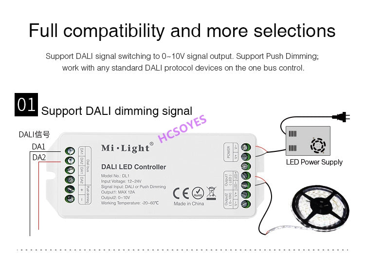 MIBOXER DL5 5 IN 1 LED Strip Controller DALI DL-DOW25 25W RGB+CCT LED Downlight DL1 DP1 DP2 DP3 remote controller Power Supplly