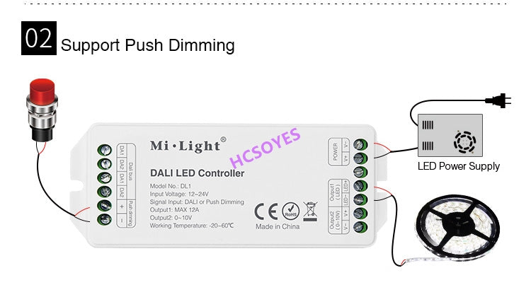 MIBOXER DL5 5 IN 1 LED Strip Controller DALI DL-DOW25 25W RGB+CCT LED Downlight DL1 DP1 DP2 DP3 remote controller Power Supplly