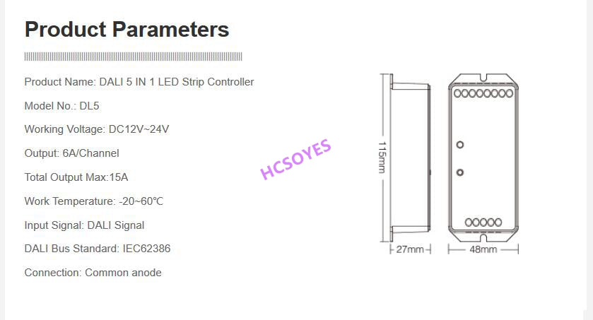 MIBOXER DL5 5 IN 1 LED Strip Controller DALI DL-DOW25 25W RGB+CCT LED Downlight DL1 DP1 DP2 DP3 remote controller Power Supplly