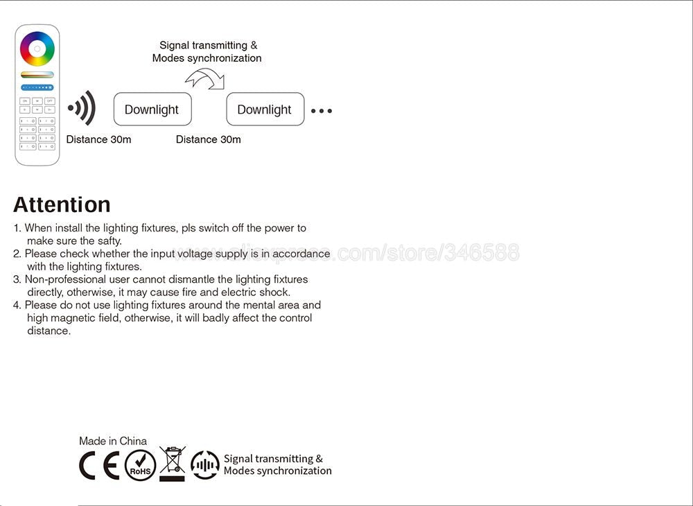 MiBoxer FUT060 25W Smart RGB+CCT LED Downlight Recessed Ceiling Spotlight AC100-240V 2.4G RF Remote WiFi APP Voice Control