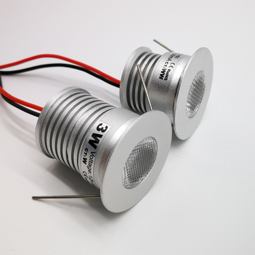 Indoor Spotlight LED Recessed Dimmable Ceiling Downlight 12V-24V / 3V 3W Cabinet Spot Light Living Room Bedroom Kitchen Spot