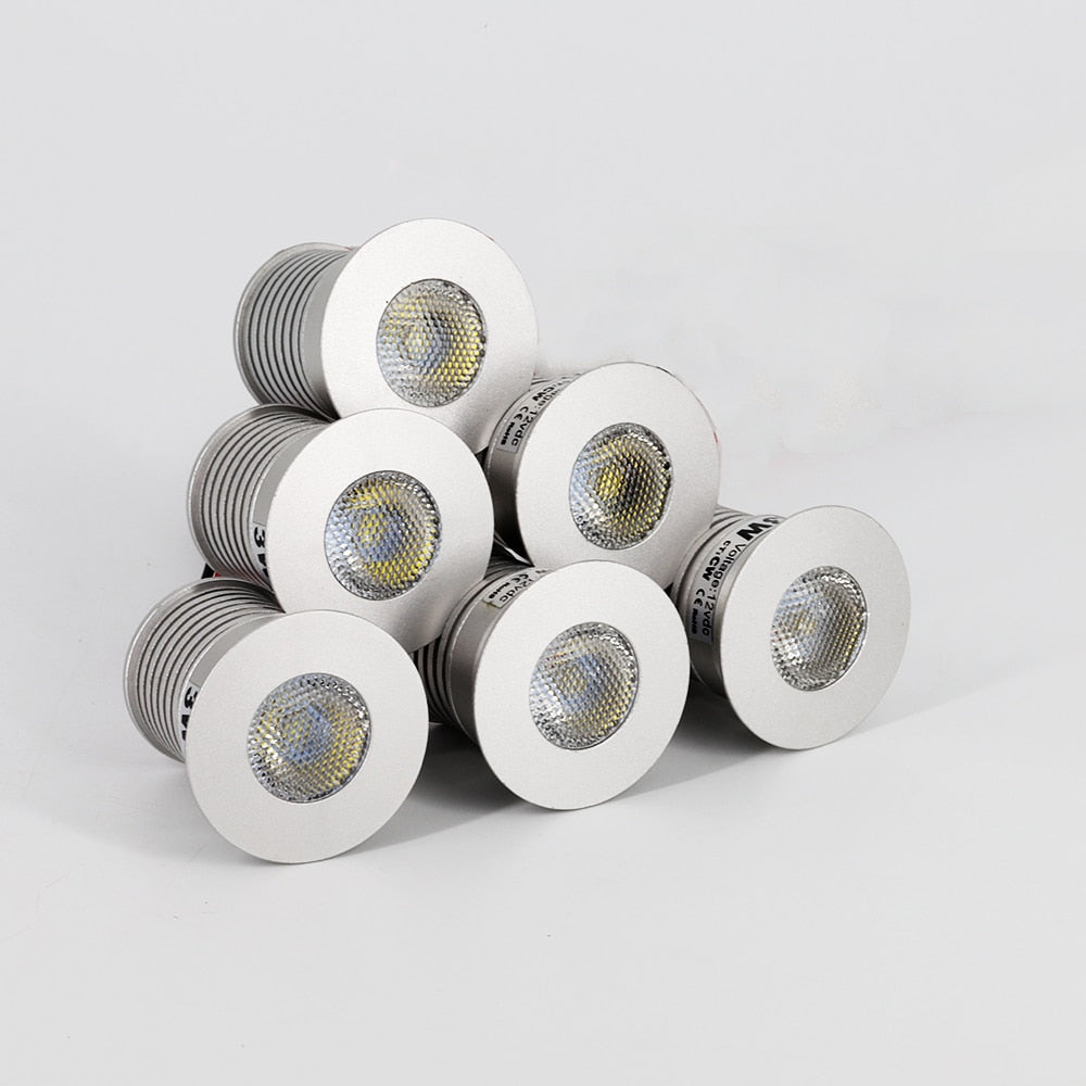 Indoor Spotlight LED Recessed Dimmable Ceiling Downlight 12V-24V / 3V 3W Cabinet Spot Light Living Room Bedroom Kitchen Spot