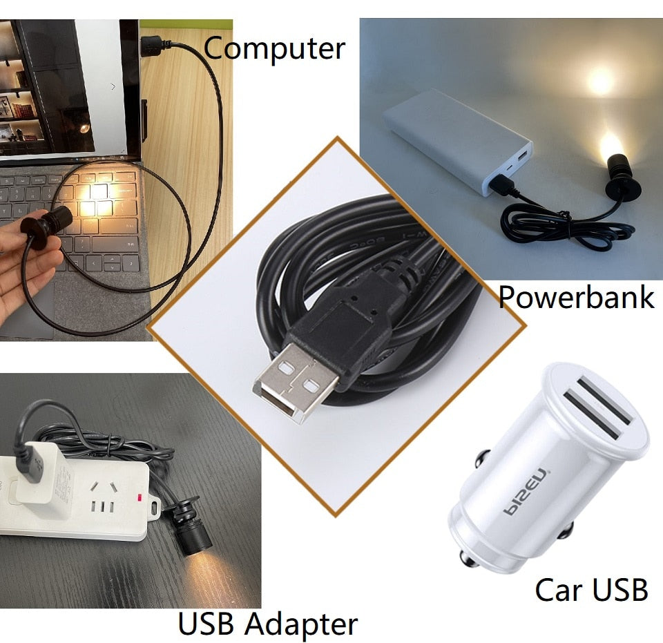 etrnLED USB Spot Light Mini Led Lamp Jewelry Showcase Wine Cabinet Lighting Kit 1W 3W Adjustable Spotlights Ceiling Downlight 5V