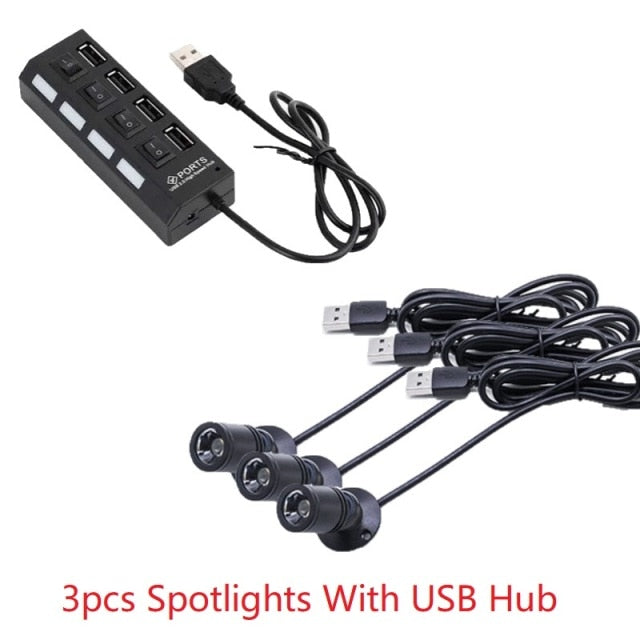 etrnLED USB Spot Light Mini Led Lamp Jewelry Showcase Wine Cabinet Lighting Kit 1W 3W Adjustable Spotlights Ceiling Downlight 5V