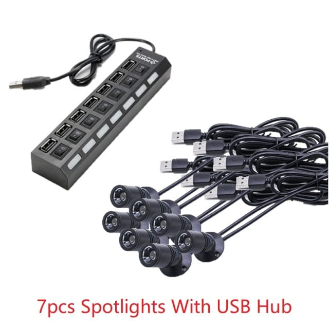 etrnLED USB Spot Light Mini Led Lamp Jewelry Showcase Wine Cabinet Lighting Kit 1W 3W Adjustable Spotlights Ceiling Downlight 5V