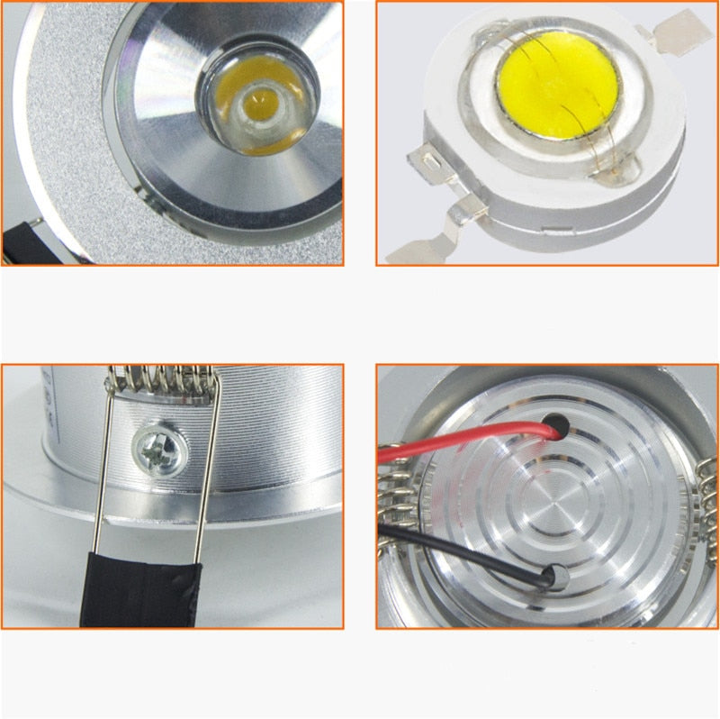 Mini LED COB Downlight 3W Gold Black Silver White Aluminum Lamp Body Easy Installation Dimmable 110V 220V 3000K 4000K 6500K