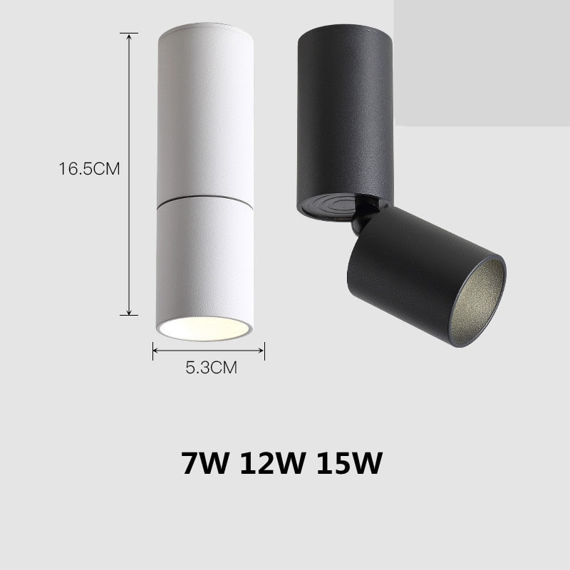 Dimmable Rotating LED Downlights 7W 12W 15W COB LED Ceiling Spot Lights AC110-220V LED Wall Lamp Warm Cold White Indoor Lighting