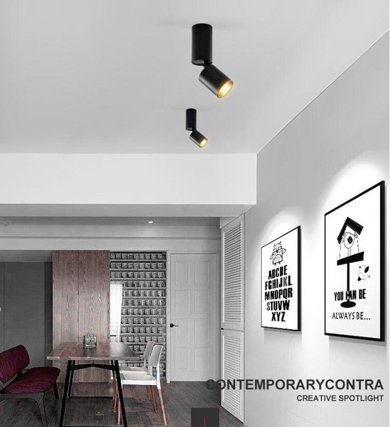 Dimmable Rotating LED Downlights 7W 12W 15W COB LED Ceiling Spot Lights AC110-220V LED Wall Lamp Warm Cold White Indoor Lighting